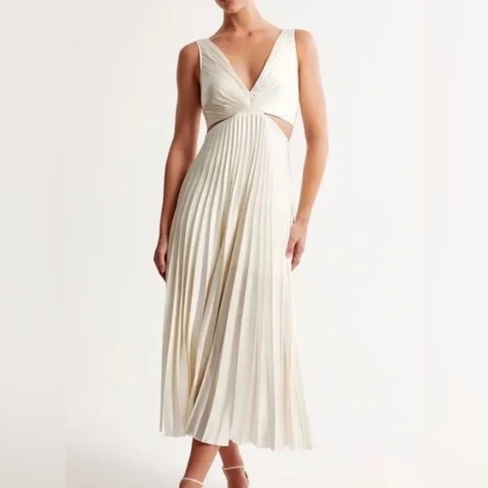 Ivory Abercrombie Giselle Pleated Dress
